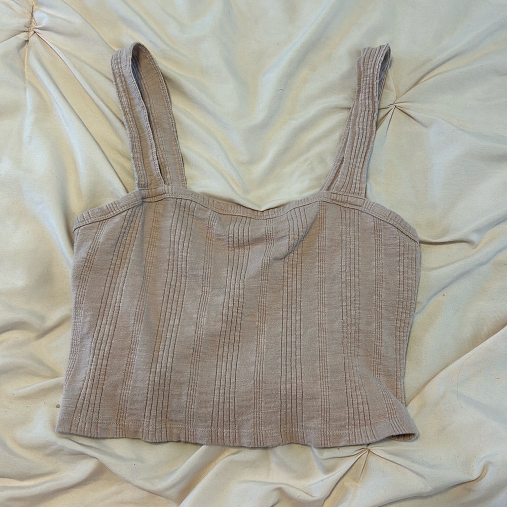 Pink amarican eagle cropped tank top